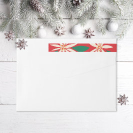 Vintage Poinsettias jul Etikettband