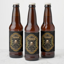 Vintage Poison Skull: Halloween Apothecary Ölflaska Etikett