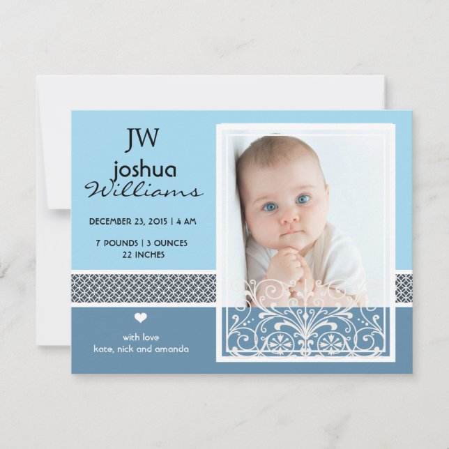 Vintage pojke födelseattest meddelande (Framsida)