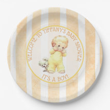 Vintage Pojke Gult, Orange och Grått Babykläder