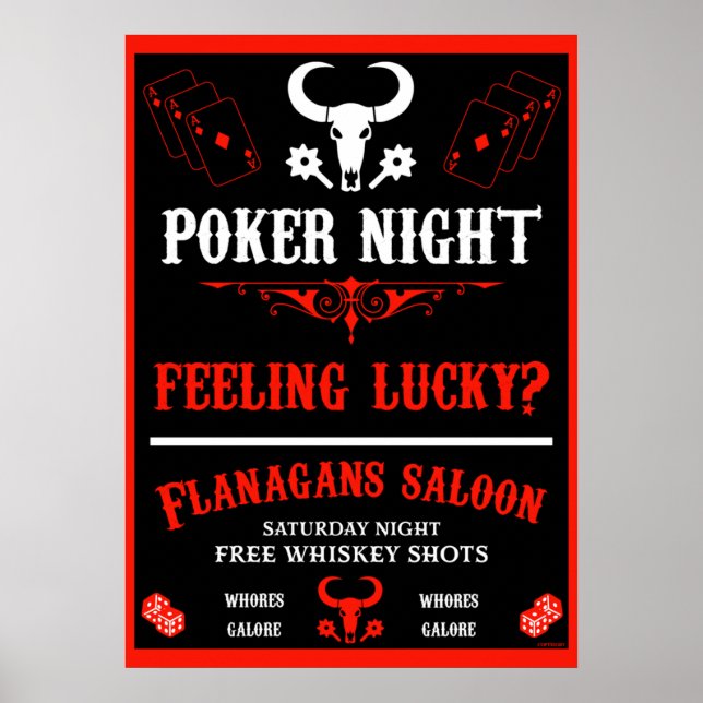 Vintage Poker Night Poster (Framsidan)