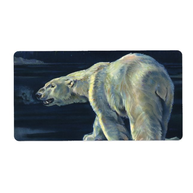 Vintage Polar Bear, arktiska marina levande djur Fraktsedel (Framsidan)