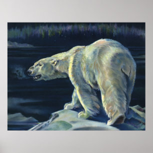 Vintage Polar Bear, arktiska marina levande djur Poster