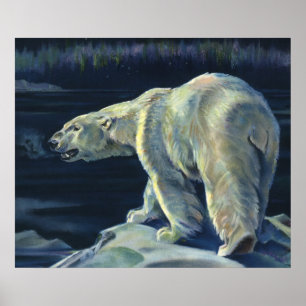 Vintage Polar Bear, arktiska marina levande djur Poster