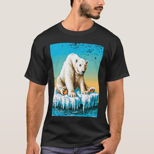 Vintage Polar Bear Smälter Arktis T Shirt (Framsida)