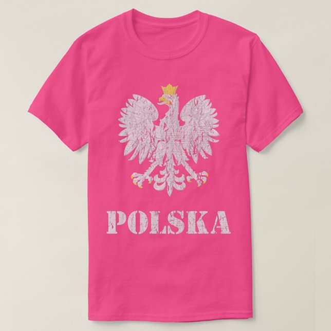 Vintage Polen Polska Flagga polska Eagle T Shirt (Design framsida)