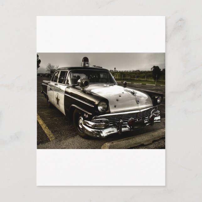 Vintage-polisbil Vykort (Framsida)