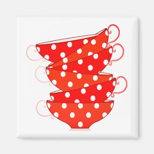Vintage Polka dot tekopp Magnet