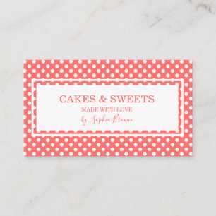 Vintage Polka dots bakverk och sötsaker Visitkort