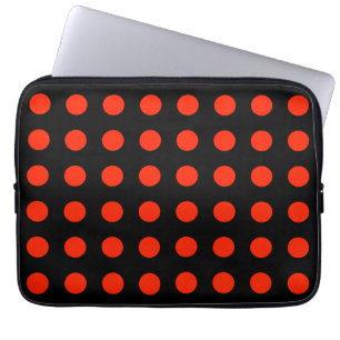 Vintage Polka dots Black Red Färg Retro Classical Laptop Fodral