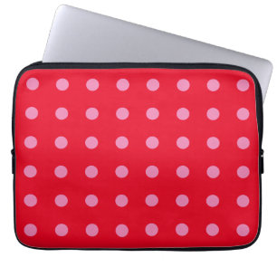 Vintage Polka dots Rosa Red Färg Retro Classic Laptop Fodral