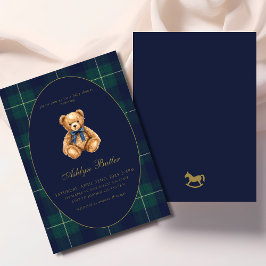 Vintage Polo Teddy Bear Baby Shower Invitation Inbjudningar