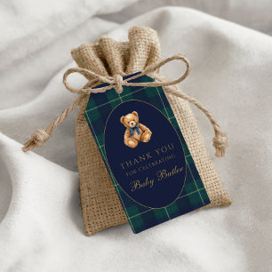 Vintage Polo Teddy Bear Tacksamhetspresent Tag Presentetikett