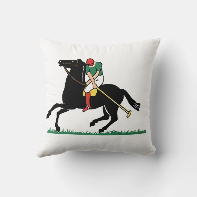 Vintage Polospelare på ponny Kudde (Baksida)