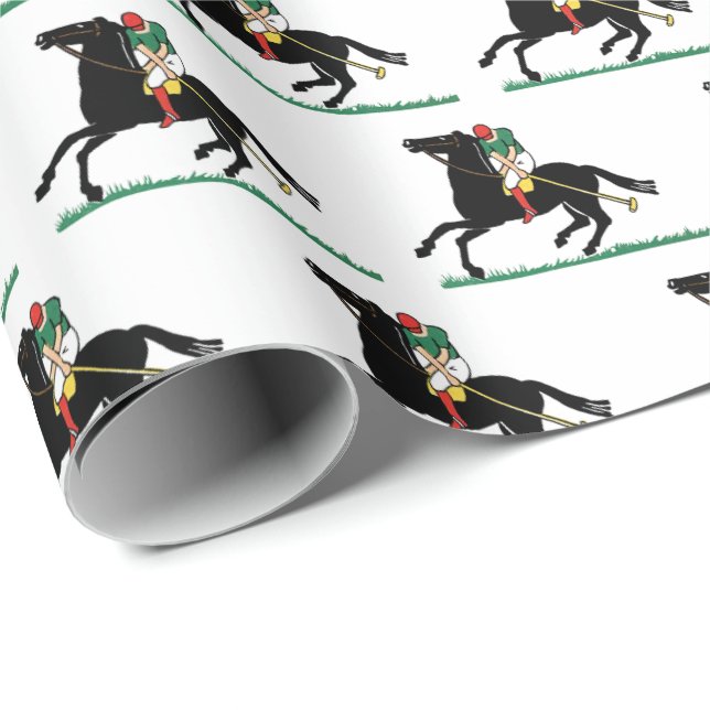 Vintage Polospelare på ponny Presentpapper (Rullad Hörn)