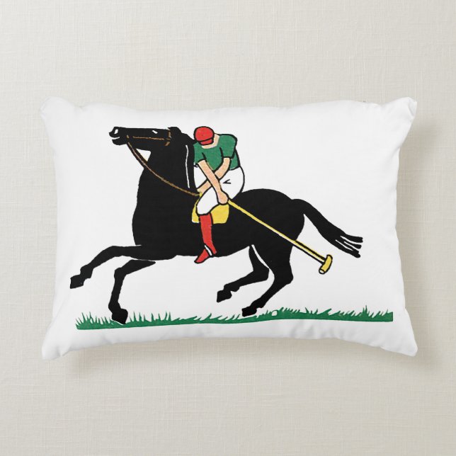 Vintage Polospelare på ponny Prydnadskudde (Framsidan)