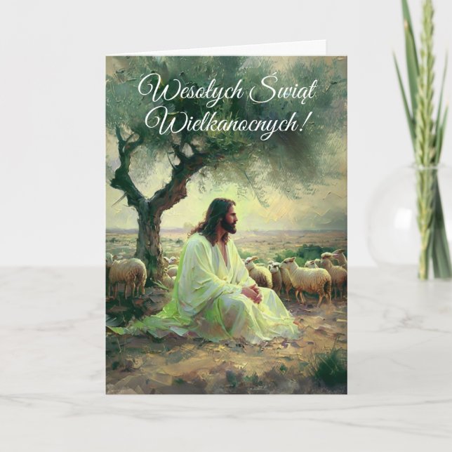 Vintage polsk påsk Glad Alleluja kristen Inbjudan (Framsida)