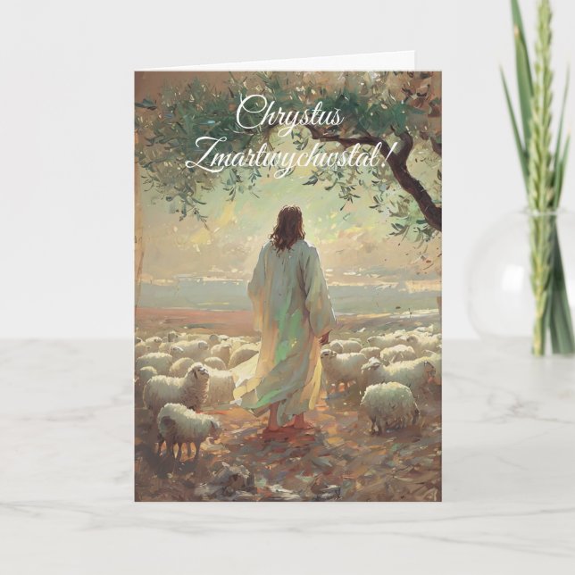 Vintage polsk påsk Wesolego Alleluja kristen Inbjudan (Framsida)