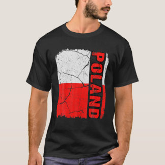 Vintage Polska Flagga Polen Pridet Roots Heritage  T Shirt