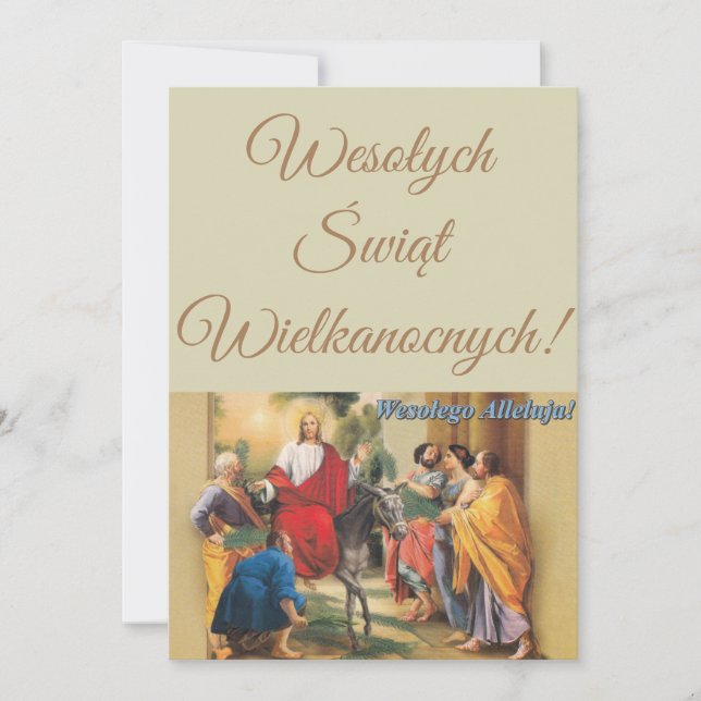 Vintage polska Påsk Wesolego Alleluja Inbjudningar (Framsida)
