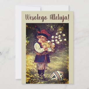 Vintage Polska Påskägg Wesolego Alleluja Inbjudningar
