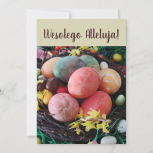 Vintage Polska Påskägg Wesolego Alleluja Inbjudningar