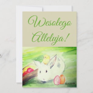 Vintage Polska Påskhare Eggs Inbjudningar