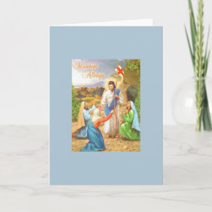 Vintage polska Religiösa Påsk-hälsningskort Helgkort
