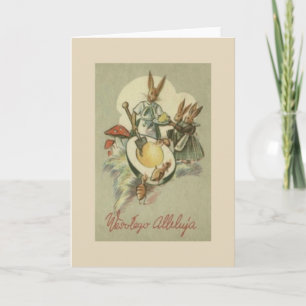 Vintage polska Wesołego Alleluja Påsk Card Helgkort