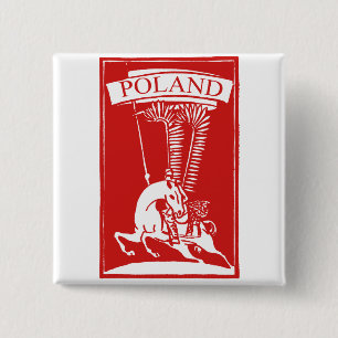 Vintage polska Winged Hussar Knapp