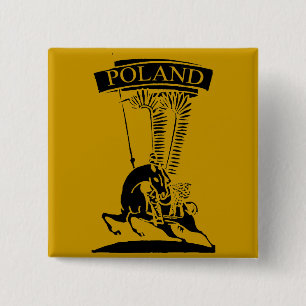Vintage polska Winged Hussar Knapp