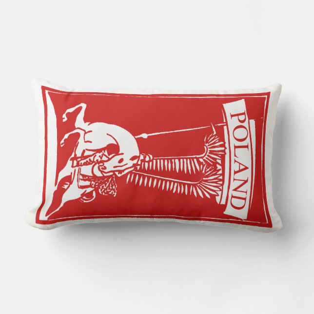 Vintage polska Winged Hussar Lumbarkudde (Framsida)