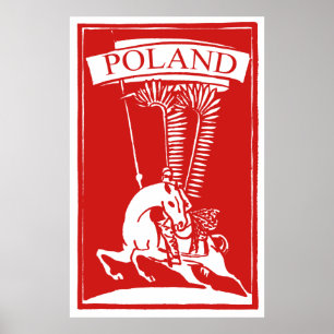 Vintage polska Winged Hussar Poster