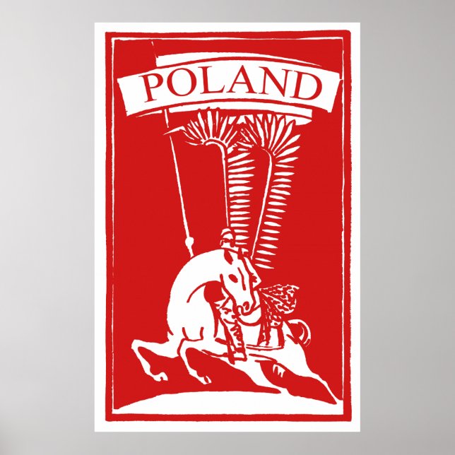 Vintage polska Winged Hussar Poster (Framsidan)