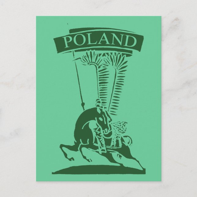 Vintage polska Winged Hussar Vykort (Framsida)