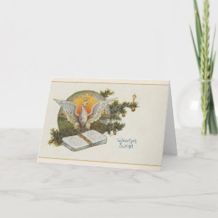 Vintage Polskt julhälsningskort Helgkort