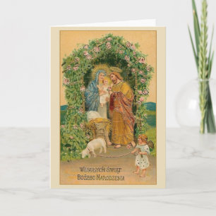 Vintage Polskt julkort för Religiösa Helgkort