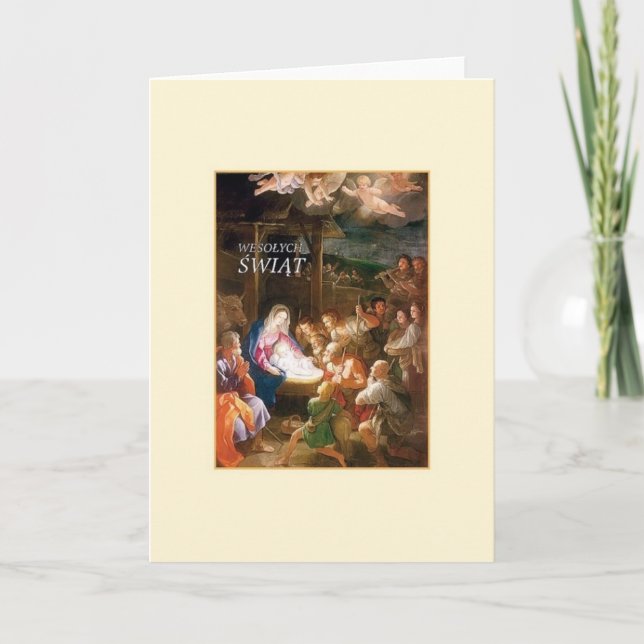 Vintage Polskt julkort Helgkort (Framsida)