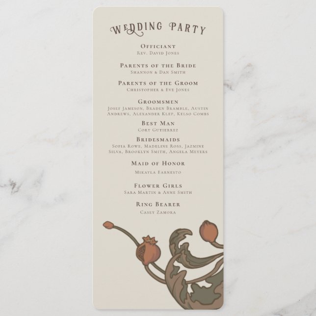 Vintage Pomegranat Fläkt Program (Framsida)