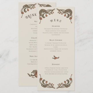 Vintage Pomegranat Menu Meny