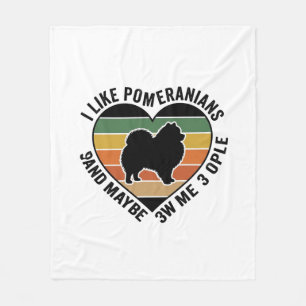 Vintage Pomeranian Hjärtcitat Shirt För Hundälskar Fleecefilt