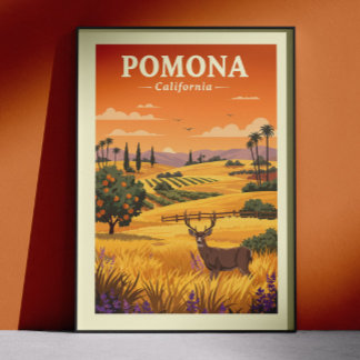 Vintage Pomona Kalifornien Poster