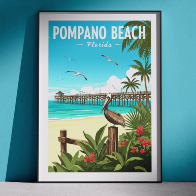 Vintage Pompano Beach Florida Poster (Skapare uppladdad)