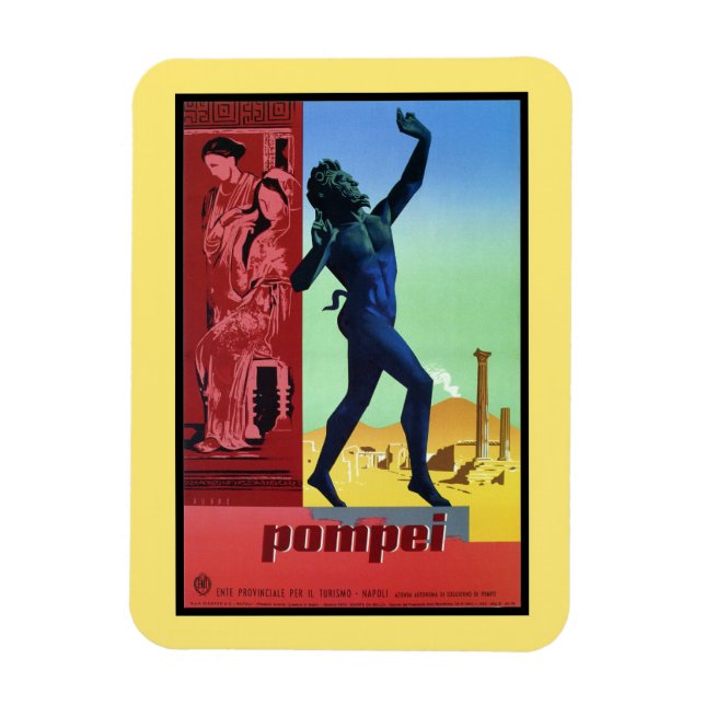 Vintage Pompeji Italienska reseaffisch Magnet (Vertikal)