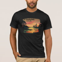 Vintage Pond sunset pontoon escape grönt red