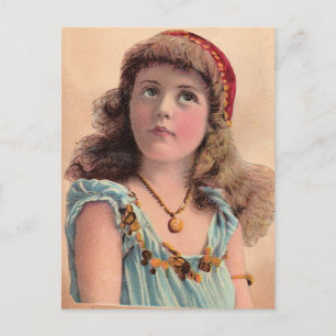 Vintage Ponding Girl Vykort