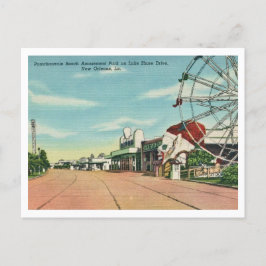 Vintage Pontcharpath Beach New Orleans Amusement Vykort
