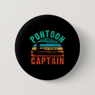 Vintage Pontoon kapten Boat Owner Boating Boater Knapp