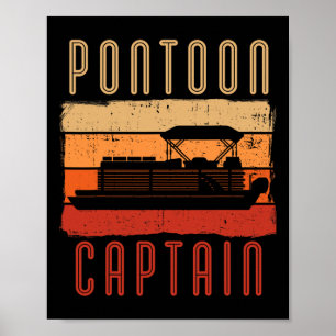 Vintage Pontoon kapten Boat Owner Boating Boater Poster