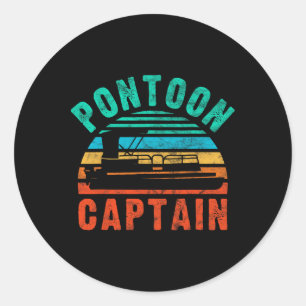 Vintage Pontoon kapten Boat Owner Boating Boater Runt Klistermärke